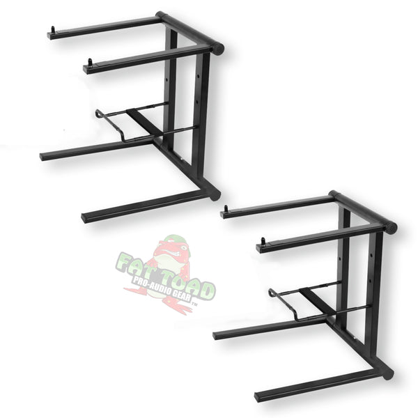 2 PACK DJ Laptop Stand with Sub-tray Shelf – FAT TOAD - GeekStands.com
