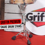 Premium Snare Drum Stand by GRIFFIN - Double Braced Heavy-Duty Weight Mount for Snares, Tom Drums & Adjustable Practice Pad - Percussion Hardware Kit