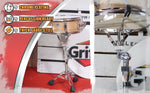 Premium Snare Drum Stand by GRIFFIN - Double Braced Heavy-Duty Weight Mount for Snares, Tom Drums & Adjustable Practice Pad - Percussion Hardware Kit