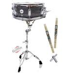 Snare Drum Kit by GRIFFIN | Includes Snare Stand, 2 Pairs of Maple Drum Sticks & Drum Key | 14