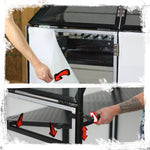 DJ Booth Tabletop With 8FT Lighting Truss Stand Package by FAT TOAD - Foldable Panel Portable Stage Platform Facade Scrim Cover, Video Light Display