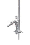 Double Tom Drum Stand with Cymbal Arm by GRIFFIN - Drummers Percussion Set Hardware with Dual Drum Mounts - Tom Holder with Double Braced Legs