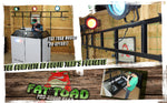 DJ Booth Tabletop With 8FT Lighting Truss Stand Package by FAT TOAD - Foldable Panel Portable Stage Platform Facade Scrim Cover, Video Light Display