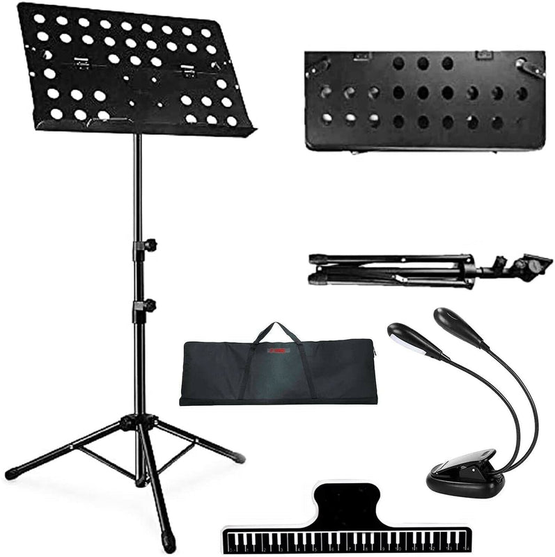 Sheet Music Stand-Metal with Light, Portable Violin Guitar