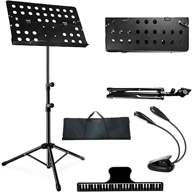 Sheet Music Stand-Metal with Light, Portable Violin Guitar