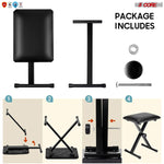 Folding Piano Keyboard Bench Padded Stool X Seat Chair