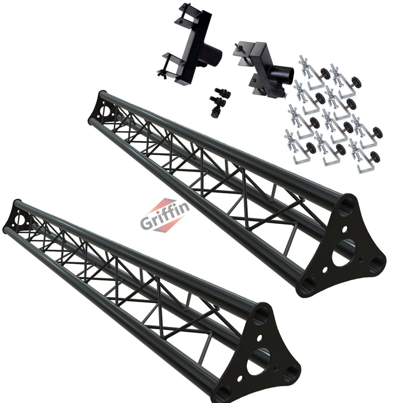 DJ Triangle Truss Extension Lighting System by GRIFFIN - Mounts on your Speaker Stands - Trussing Stage Kit for Smoke Machines & Dance Laser Lights