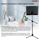 Sheet Music Stand With Mic Stand Holder - 3 IN 1 Professional