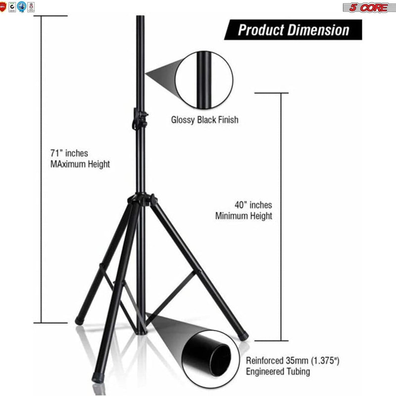 15" Passive DJ PA Speaker System With Speaker Stand & Bag PC SS 2PCS
