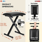 Folding Piano Keyboard Bench Padded Stool X Seat Chair