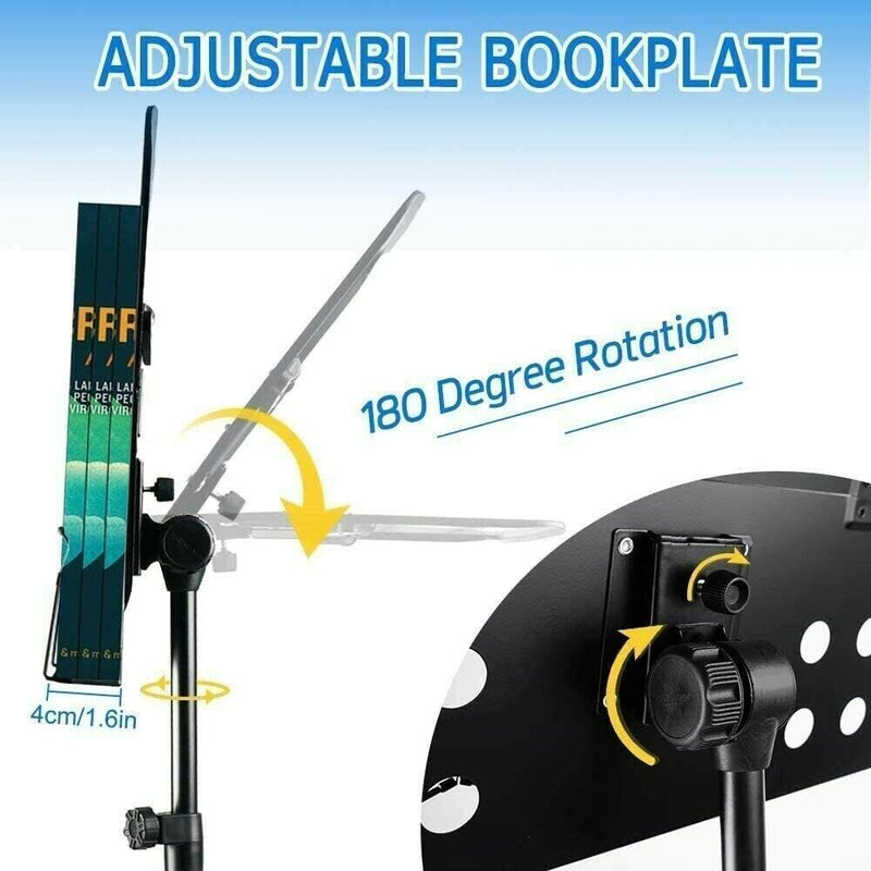Sheet Music Stand-Metal with Light, Portable Violin Guitar