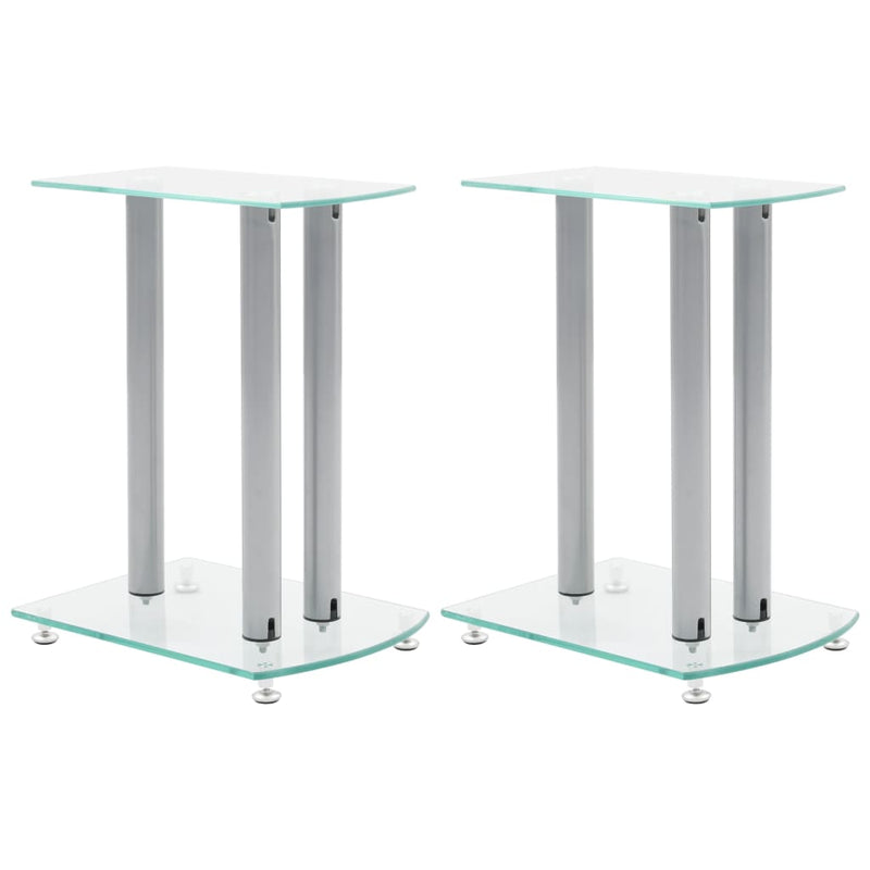 Aluminum Speaker Stands 2 pcs Transparent Safety Glass