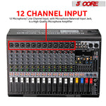 Audio Mixer 12 Channel DJ Equipment Sound Board MX 12CH L
