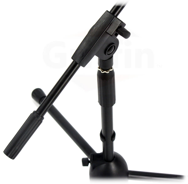 4 PACK Low Profile Mic Stand – GRIFFIN Short Tripod with Boom Arm ...