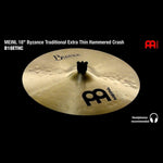 Meinl Byzance Traditional Extra Thin Hammered Crash Cymbal 18