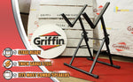 Guitar Combo Amplifier Stand by GRIFFIN - Low Profile Pro-Audio Amp Tilt Back Mount Stand for Speaker Cabinet - PA Speaker Karaoke Monitor Holder