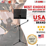 Sheet Music Stand With Mic Stand Holder - 3 IN 1 Professional