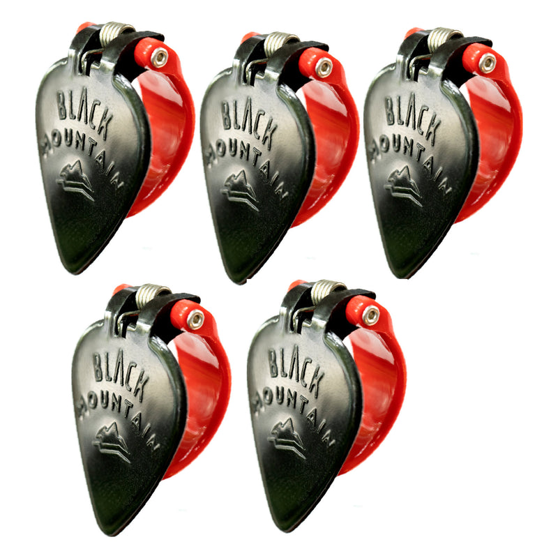 5X BLACK MOUNTAIN Spring Loaded Guitar Thumb Picks | Heavy Gauge Universal Fit