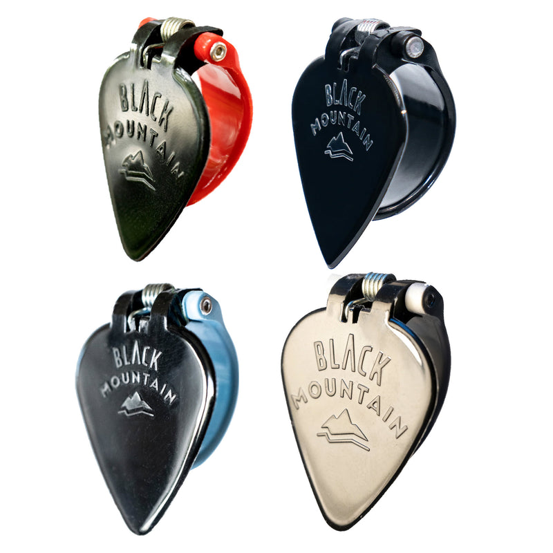 4X BLACK MOUNTAIN Spring Loaded Guitar Thumb Picks | Variety Pack Universal Fit