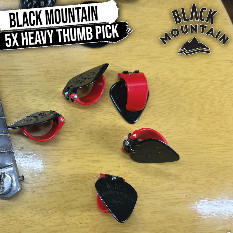 BLACK MOUNTAIN Guitar Thumb Pick (5 Pack) | Heavy Gauge Medium to XL Finger Fit