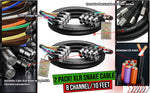 2 PACK - FAT TOAD 8 Channel XLR Snake Cable Patch 10ft | Studio Stage, Live Sound Recording Multicore Cords | Pro-Audio Shielded 3-Pin Balanced Wires for Microphone Interface DMX Hub, DJ Digital Mixer