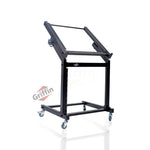 Rack Mount Rolling Stand & Adjustable Mixer Platform Rails by GRIFFIN - 19U Cart Holder for Music Studio Booth Pro Audio Recording Cabinet Equipment