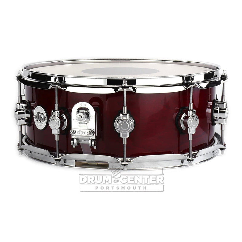 DW Design 14x5.5 Snare Drum Cherry Stain