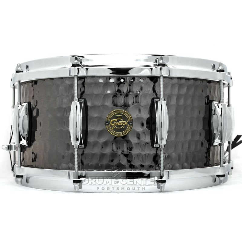 Gretsch Full Range Hammered Black Steel Snare Drum 14x6.5