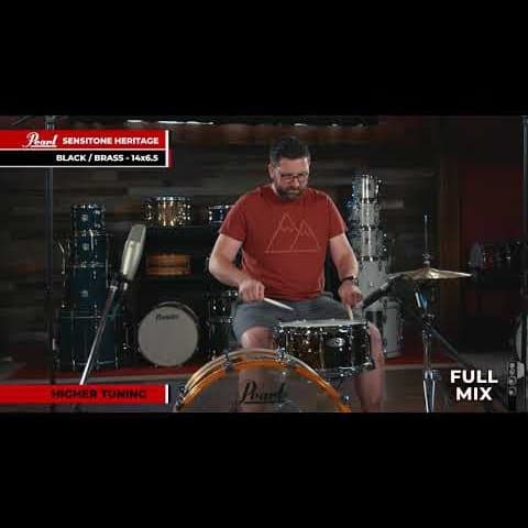 Pearl Sensitone Heritage Alloy Snare Drum 14x6.5 Black Nickel Over Brass