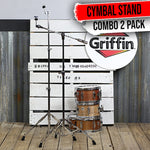 GRIFFIN Cymbal Boom Stand PACK - Straight Drum Hardware Percussion Holder Mount