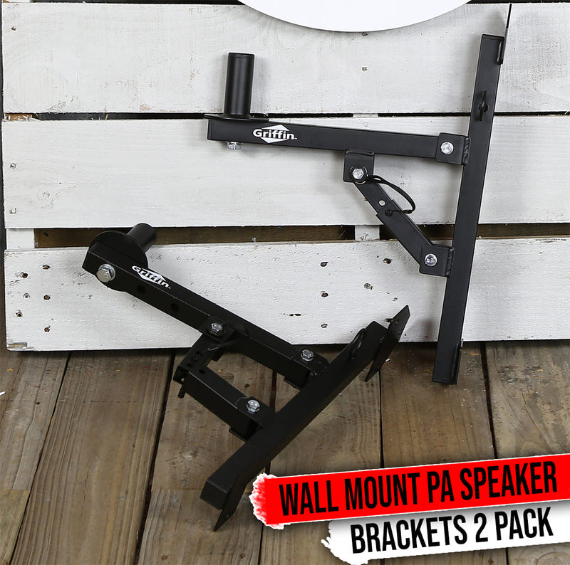 Studio Speaker Wall Mount Brackets - GRIFFIN 2 Audio Stage Stands DJ Post Holder