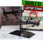 DJ Double Computer Laptop Stand - Duel Mount Holder Studio Mixer Controller Gear