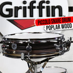 GRIFFIN Piccolo Snare Drum - 13x3.5 Zebra Wood Poplar Acoustic Shell Percussion