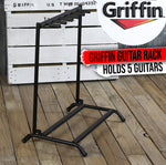 5 Guitar Rack Stand - Folding Five Multiple Stage Storage Bass Holder Mount DJ