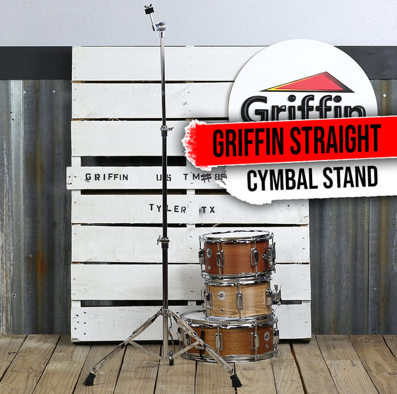 GRIFFIN Straight Cymbal Stand - Drum Hardware Percussion Mount Holder Gear Set