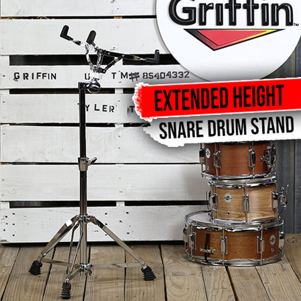Extended Height Snare Drum Stand - GRIFFIN Tall Concert Stand Up Mount Holder