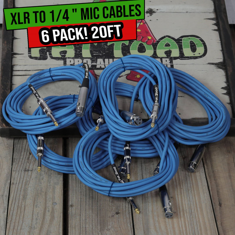 Microphone Cables XLR Female to 1/4 Male Jack FAT TOAD 6 Wire Mic Cord Pro-Audio