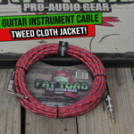 Guitar Cable Tweed Cloth Woven Jacket FAT TOAD Right Angle Wires Instrument Cord