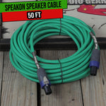 Speakon Cable Speaker Cords 50 FT - FAT TOAD 12 AWG DJ Wires Studio Audio Stage