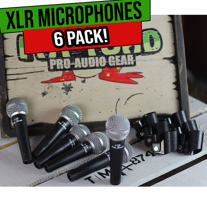 Dynamic Vocal Microphones 6 PACK - Stage Singing Music Recording Home Studio Mic