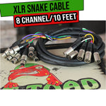 XLR Snake Cable Patch - FAT TOAD 8-Channel Pro Audio Mic Cord Mixer Sound Stage