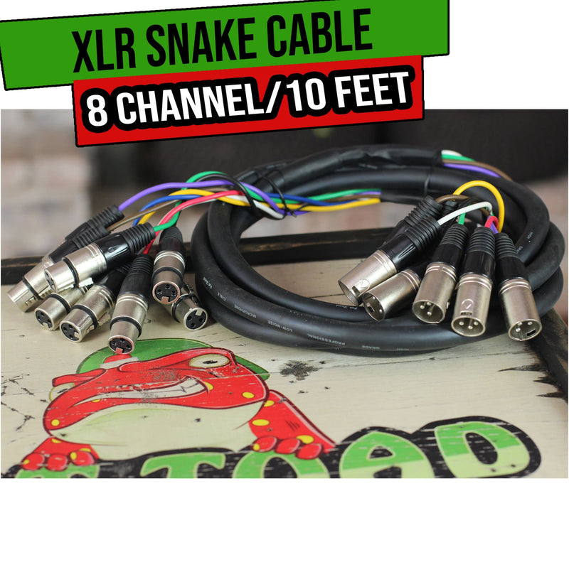 XLR Snake Cable Patch - FAT TOAD 8-Channel Pro Audio Mic Cord Mixer Sound Stage