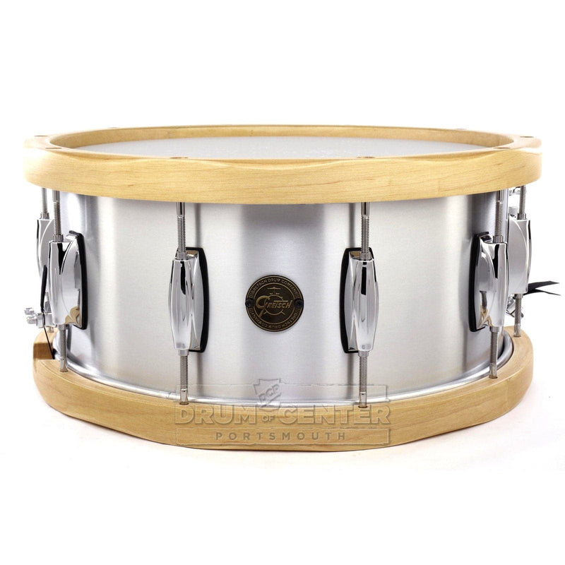 Gretsch Full Range Aluminum Snare Drum 14x6.5 w/Wood Hoops