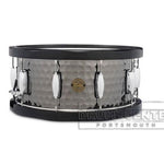 Gretsch Full Range Hammered Black Steel Snare14x6.5 w/Wood Hoops