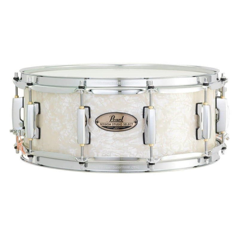 Pearl Session Studio Select 14x5.5 Snare Drum Nicotine White Marine Pearl