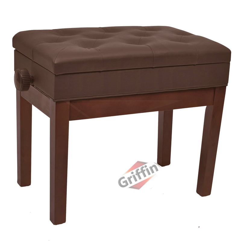 Adjustable Synthetic Leather Piano Bench By Griffin - GeekStands.com