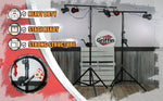 Crank Up Light Stands (2 Pack) Stage Lighting Truss System by GRIFFIN - Portable Speaker Tripod Platform Rig - Adjustable Trussing DJ Booth Kit, T Bar
