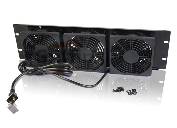 Rackmount Triple Cooling Fans | Rack Panel 3U for Studio - GeekStands.com