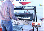 3 Tier Piano Keyboard Stand by GRIFFIN - Triple A-Frame Standing Synthesizer Mixer Workstation Platform - Pro Audio Stage Music Recording Studio Rack