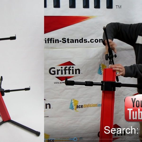 Column Keyboard Stand Red 2Tier DJ Keyboard Stand